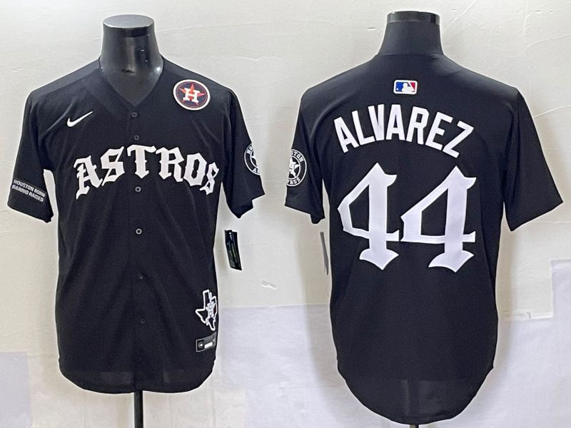Men 2025 Houston Astros #44 Alvarez Black Seven generations Joint Name Nike MLB Jersey style 14->houston astros->MLB Jersey